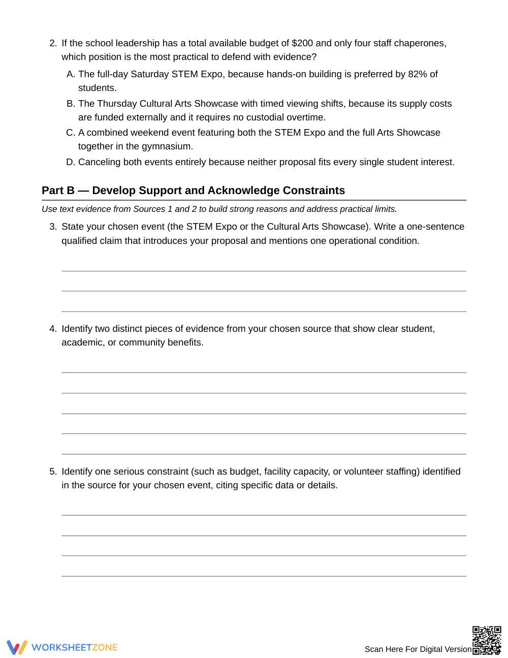 Complete Qualified Proposals Worksheet | Grade 6 ELA - Page 3
