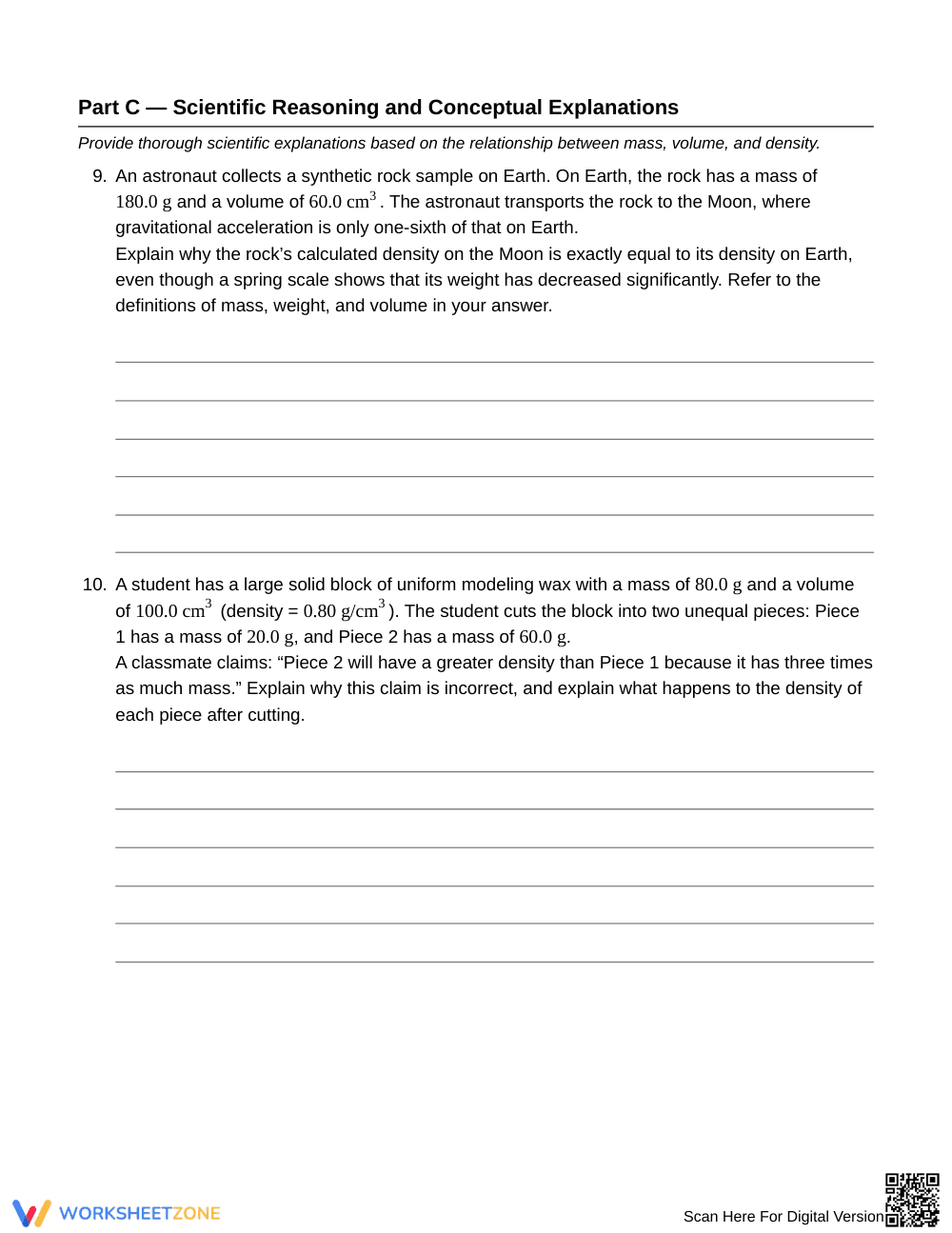 Complete Density Calculation Worksheet | Grade 6 Science - Page 5