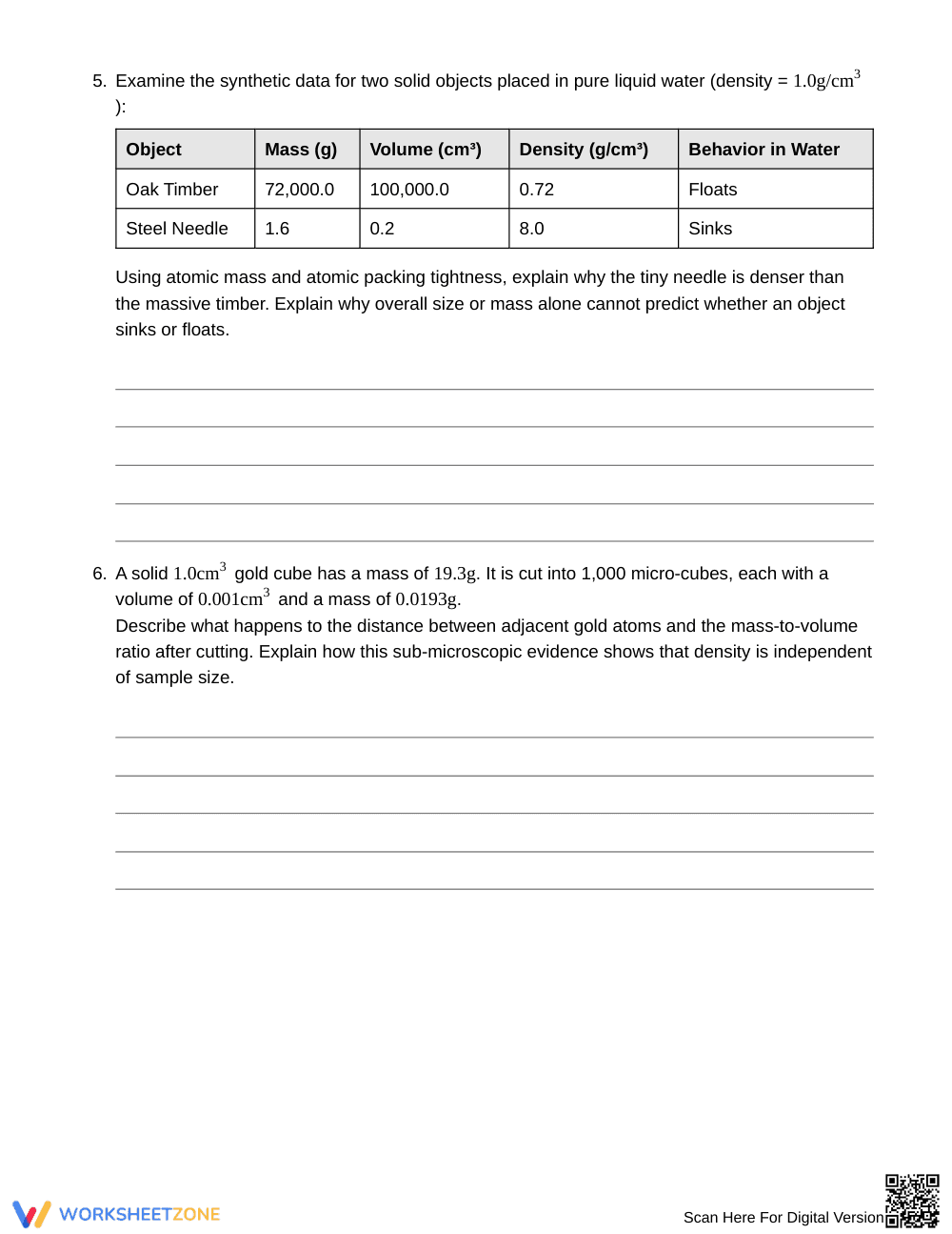 Essential Size and Density Worksheet | Grade 6 Science - Page 4