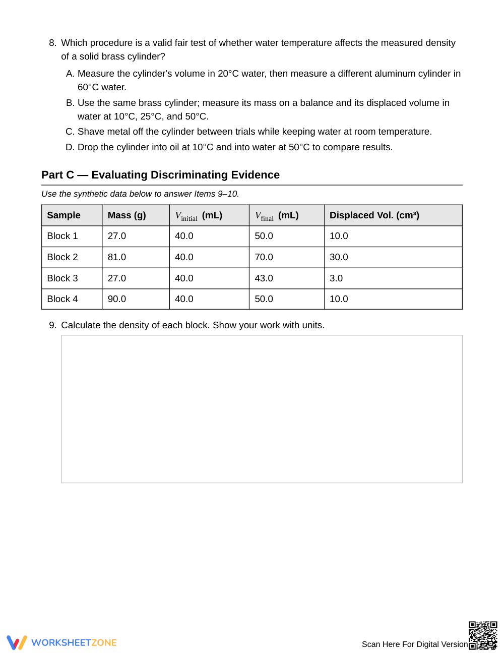 Printable Density Comparison Worksheet | Grade 6 Science - Page 4