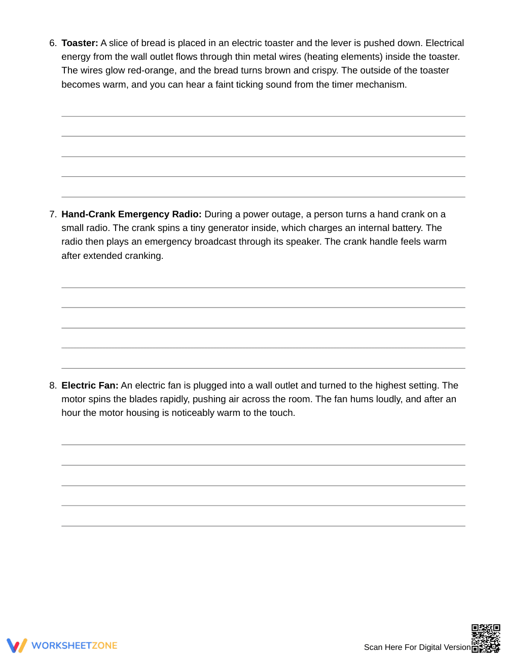 Complete Energy Trace Worksheet | Grade 6 Science - Page 4