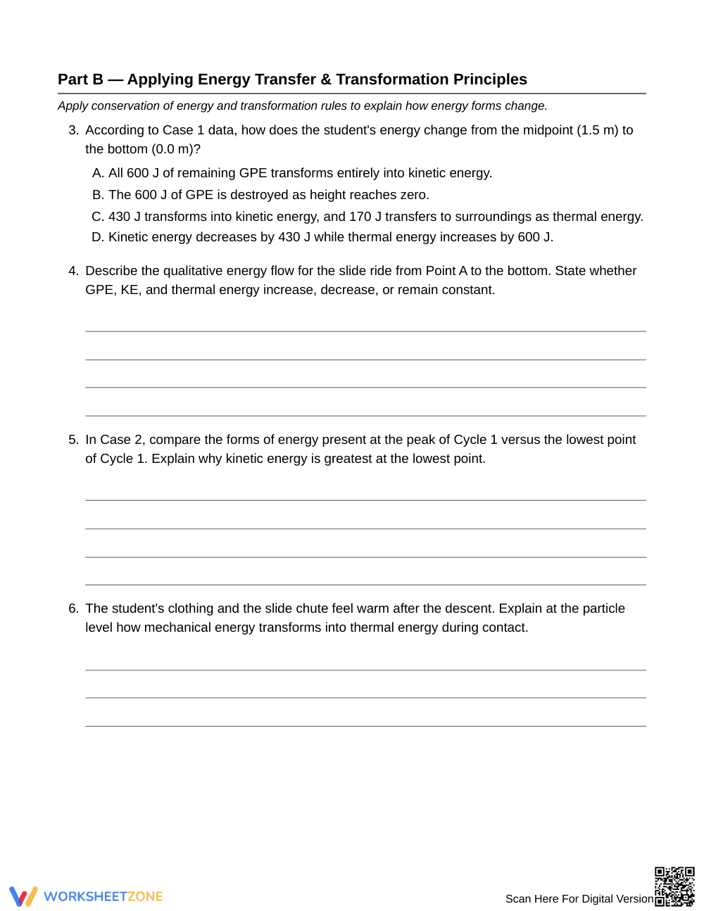 Essential Playground Energy Worksheet | Grade 6 Science - Page 3