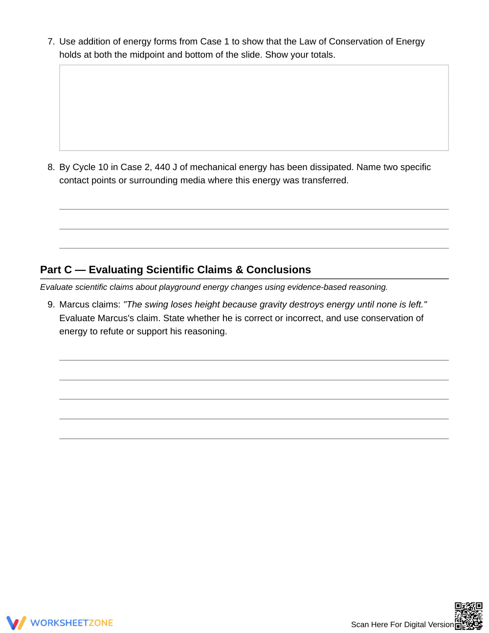 Essential Playground Energy Worksheet | Grade 6 Science - Page 4