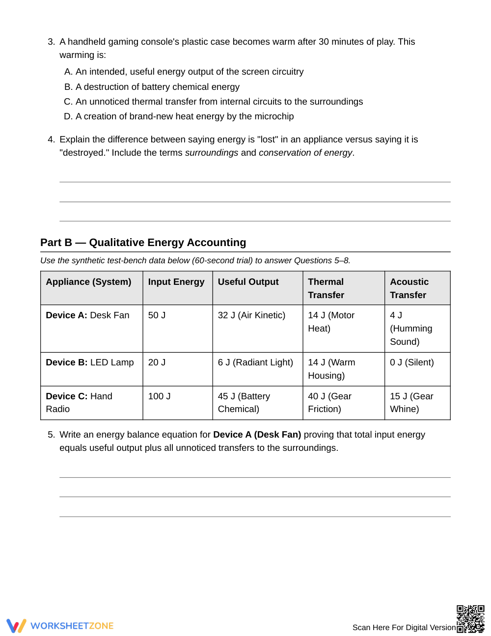 Complete Unnoticed Energy Transfer Worksheet | Grade 6 - Page 2