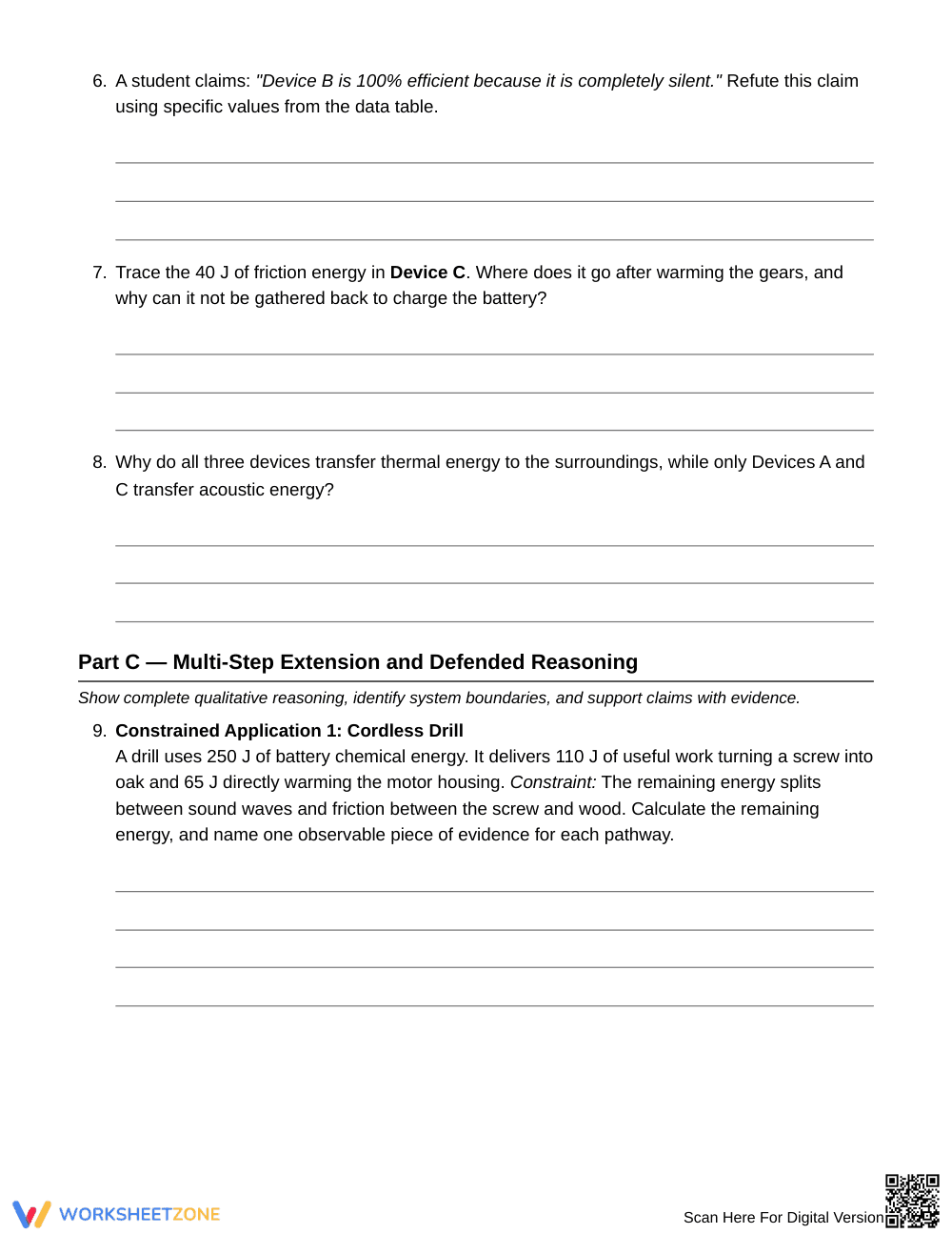 Complete Unnoticed Energy Transfer Worksheet | Grade 6 - Page 3