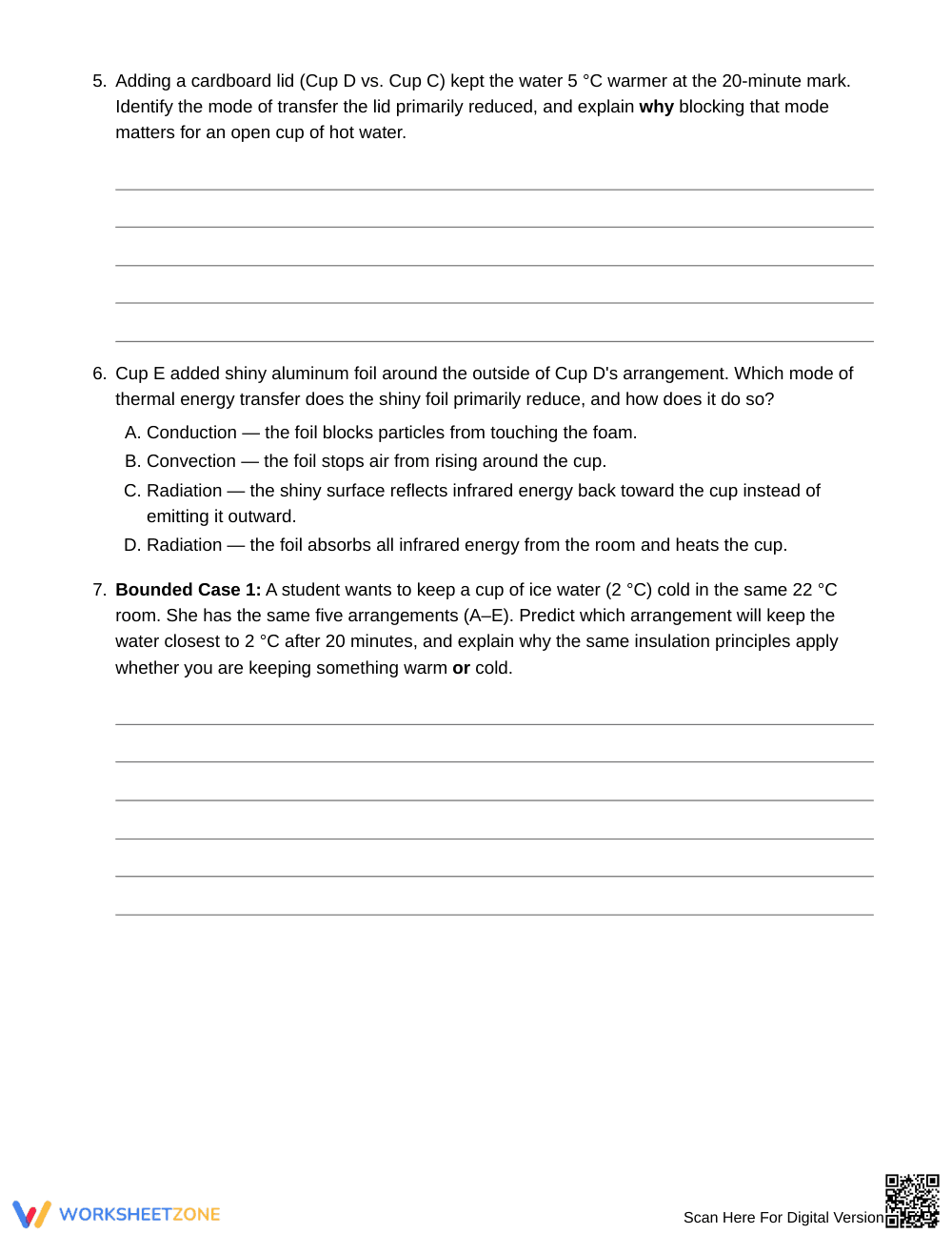 Complete Thermal Insulation Worksheet | Grade 6 Science - Page 4