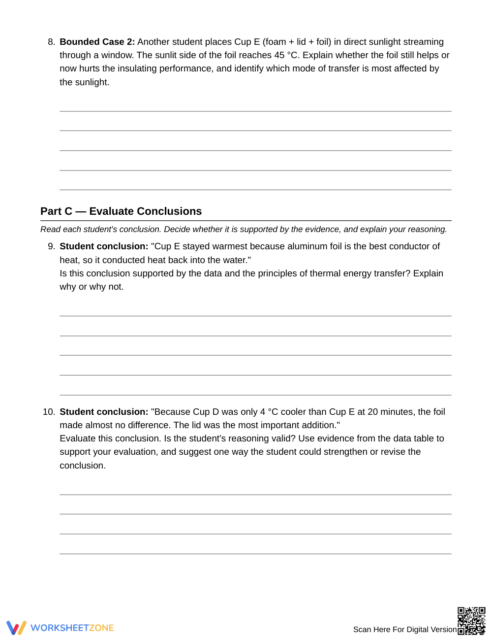 Complete Thermal Insulation Worksheet | Grade 6 Science - Page 5