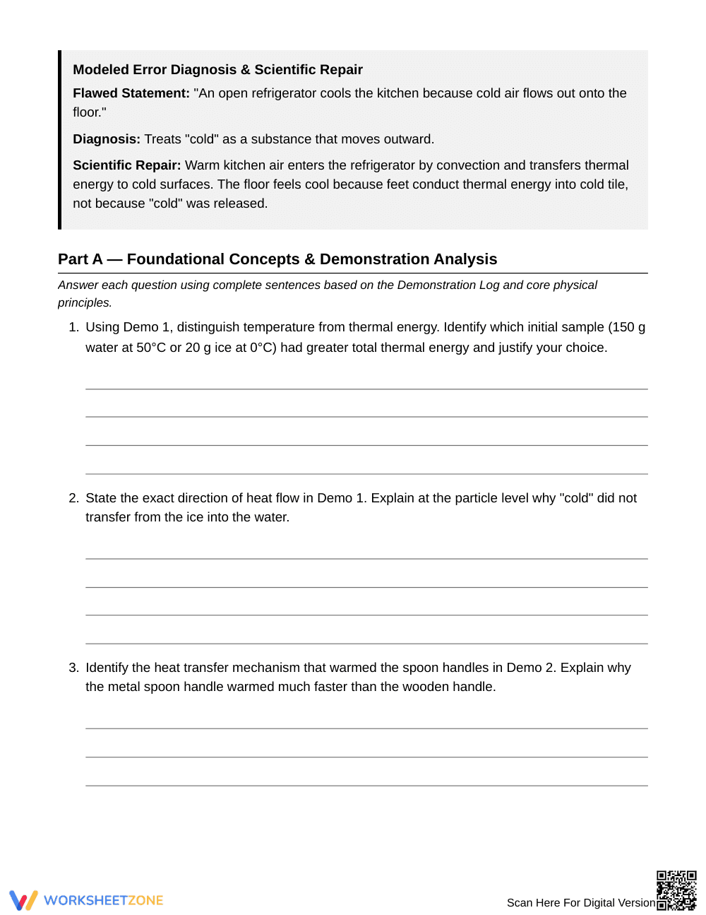 Complete Heat vs Cold Flow Worksheet | Grade 6 Science - Page 2