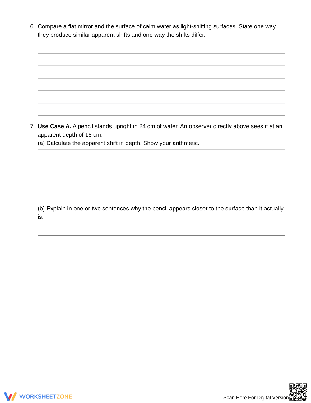Printable Object Apparent Shift Worksheet | Grade 6 Science - Page 4