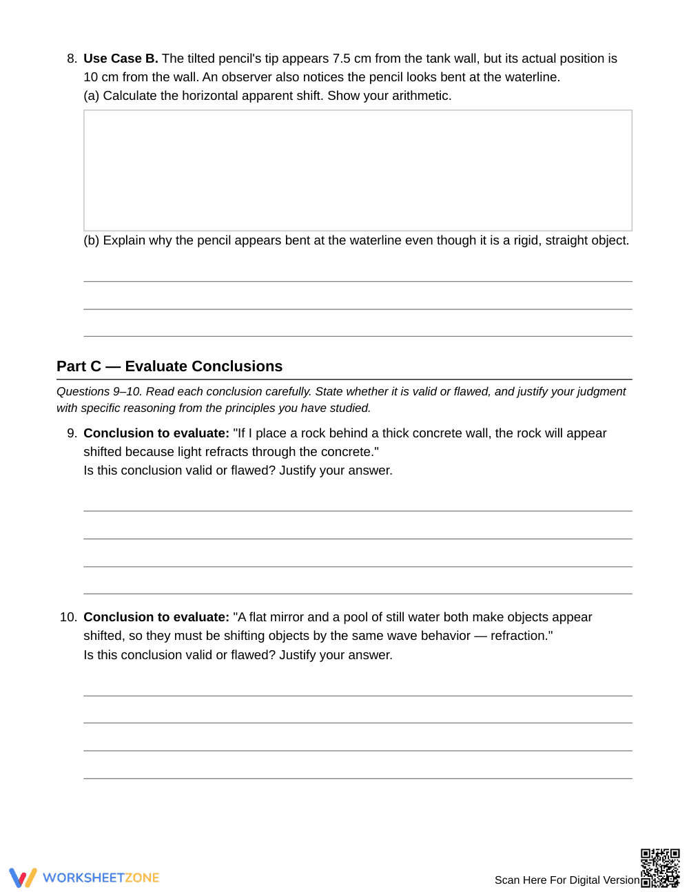 Printable Object Apparent Shift Worksheet | Grade 6 Science - Page 5