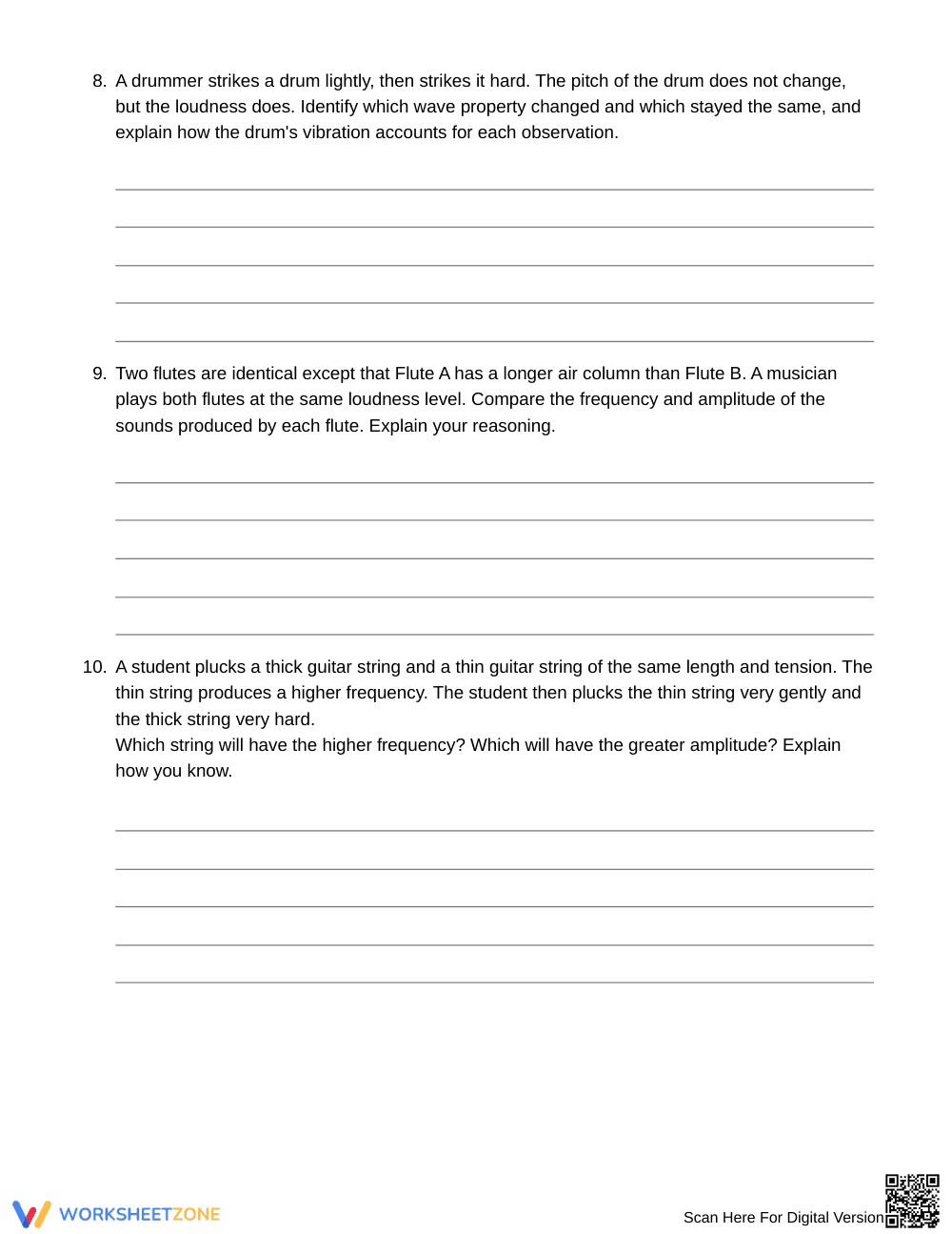 Complete Frequency & Amplitude Worksheet | Grade 6 Science - Page 4