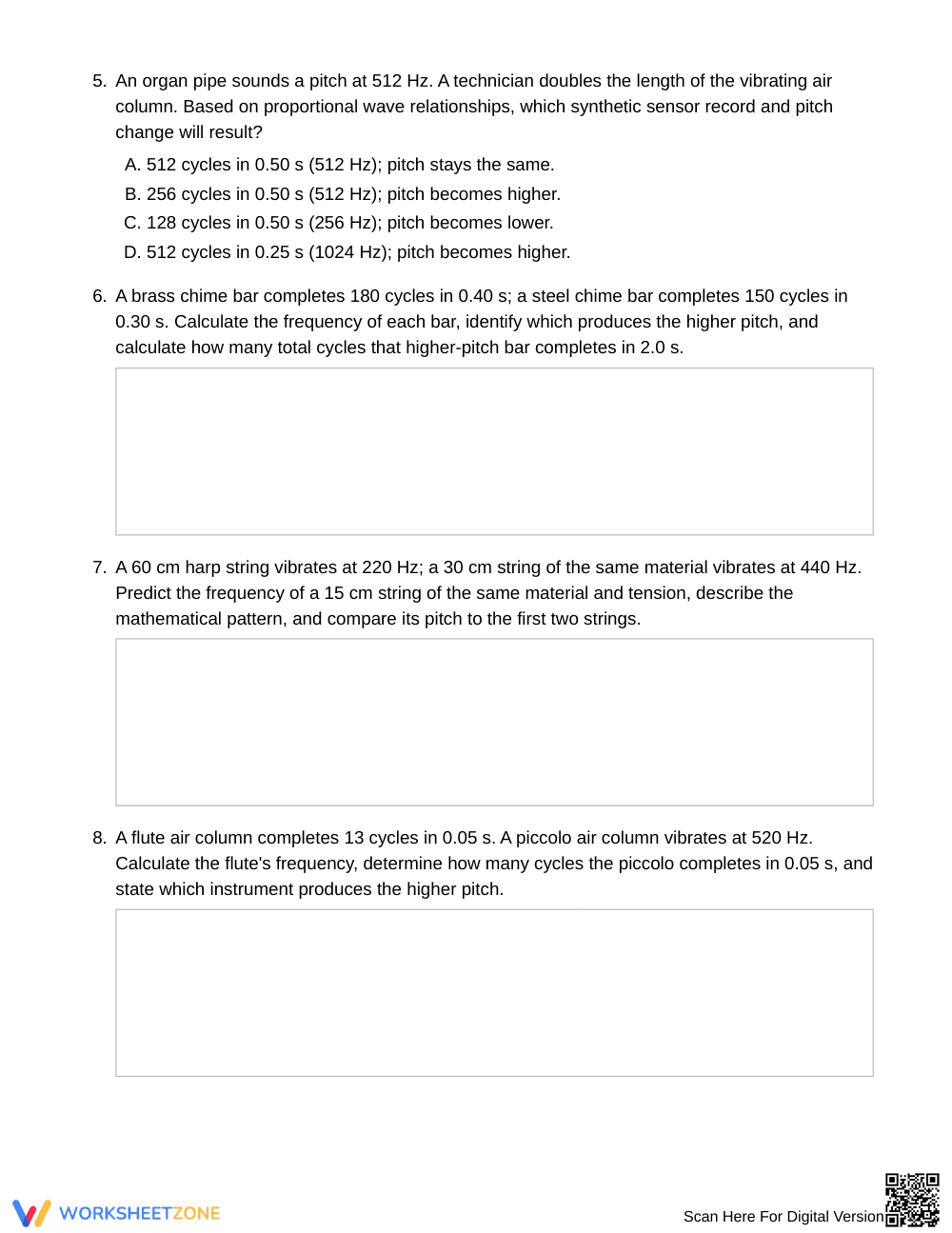 Essential Vibration & Pitch Worksheet | Grade 6 Science - Page 3