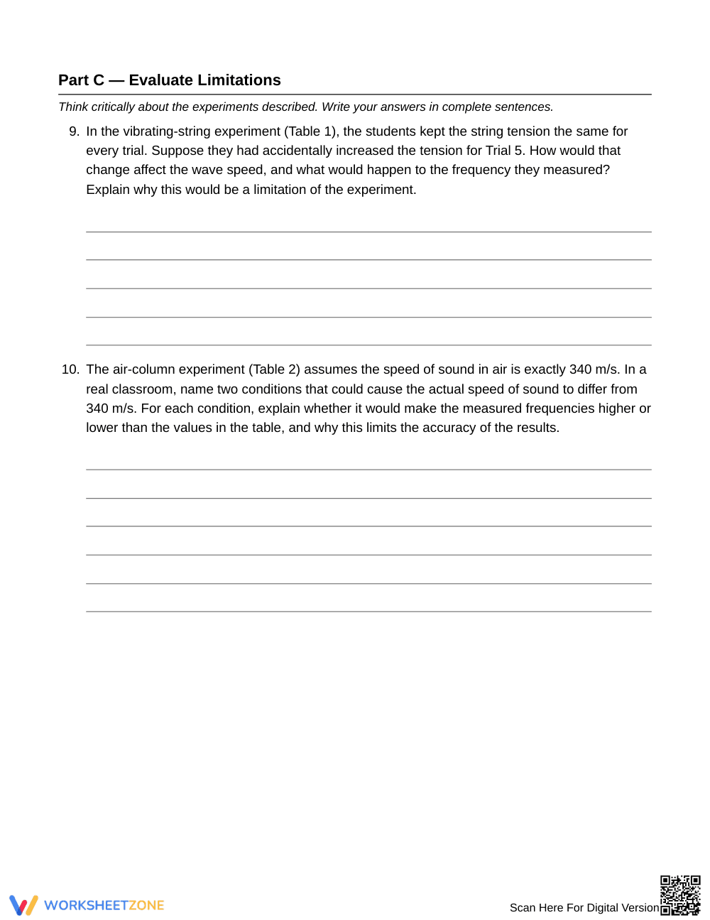 Complete Wave Measurements Worksheet | Grade 6 Science - Page 5