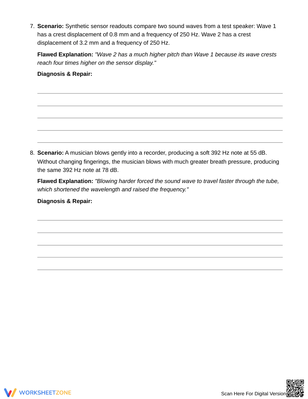 Complete Frequency & Amplitude Worksheet | Grade 6 Science - Page 5