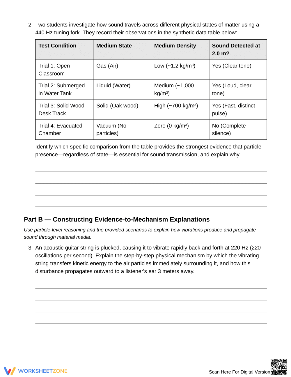 Essential Sound Needs a Medium Worksheet | Grade 6 Science - Page 3