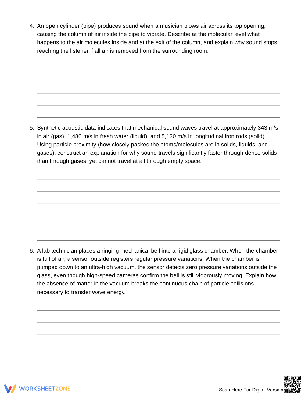 Essential Sound Needs a Medium Worksheet | Grade 6 Science - Page 4