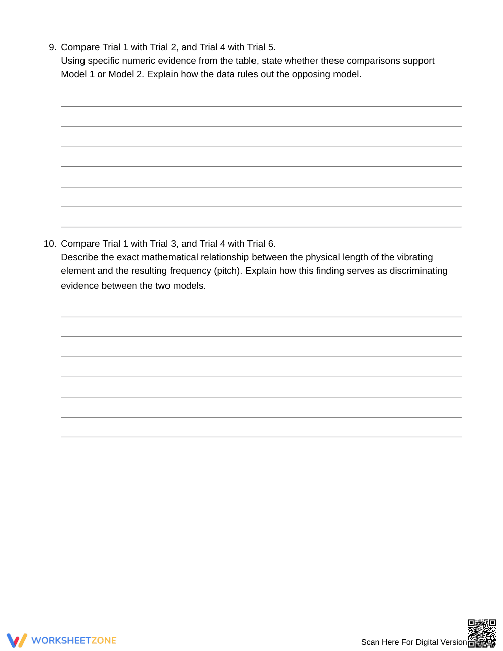 Essential Vibration Comparison Worksheet | Grade 6 Science - Page 5