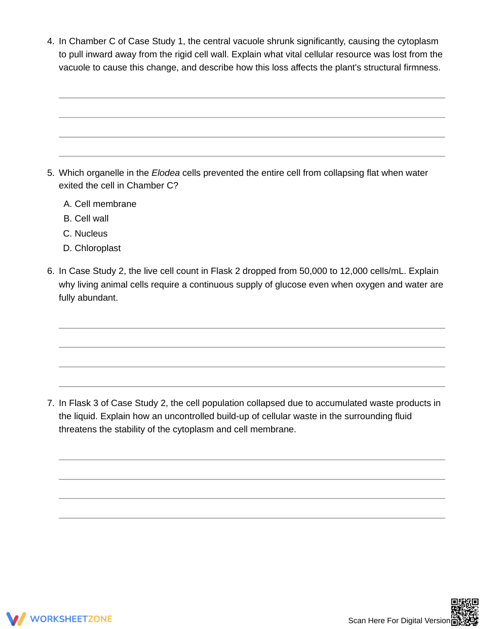 Complete Living Cell Needs Worksheet | Grade 6 Science - Page 4