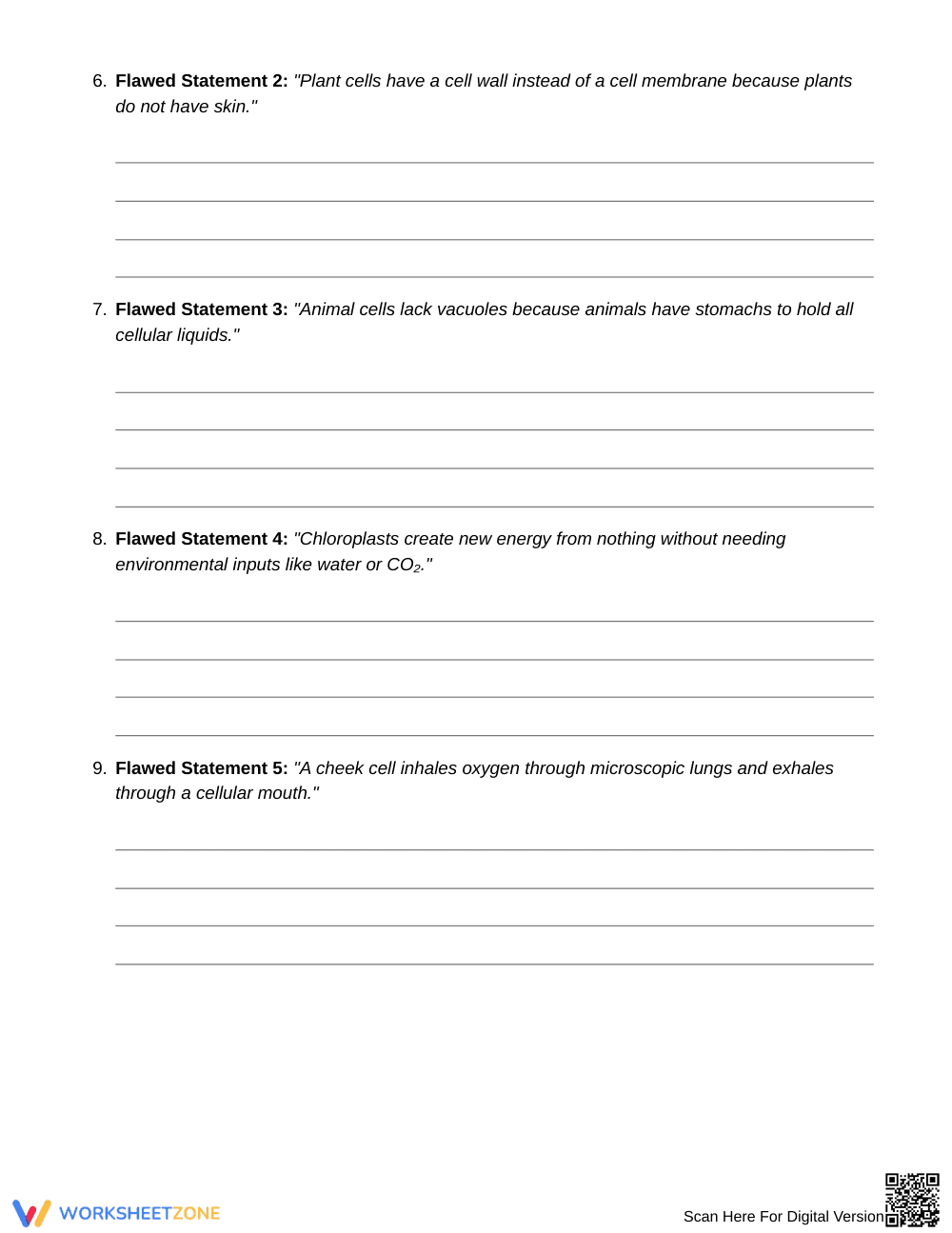 Essential Cell Structure Worksheet | Grade 6 Science - Page 3