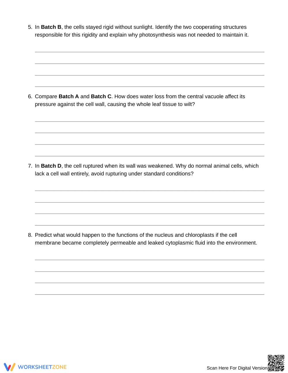 Complete Cell Part Cooperation Worksheet | Grade 6 Science - Page 3