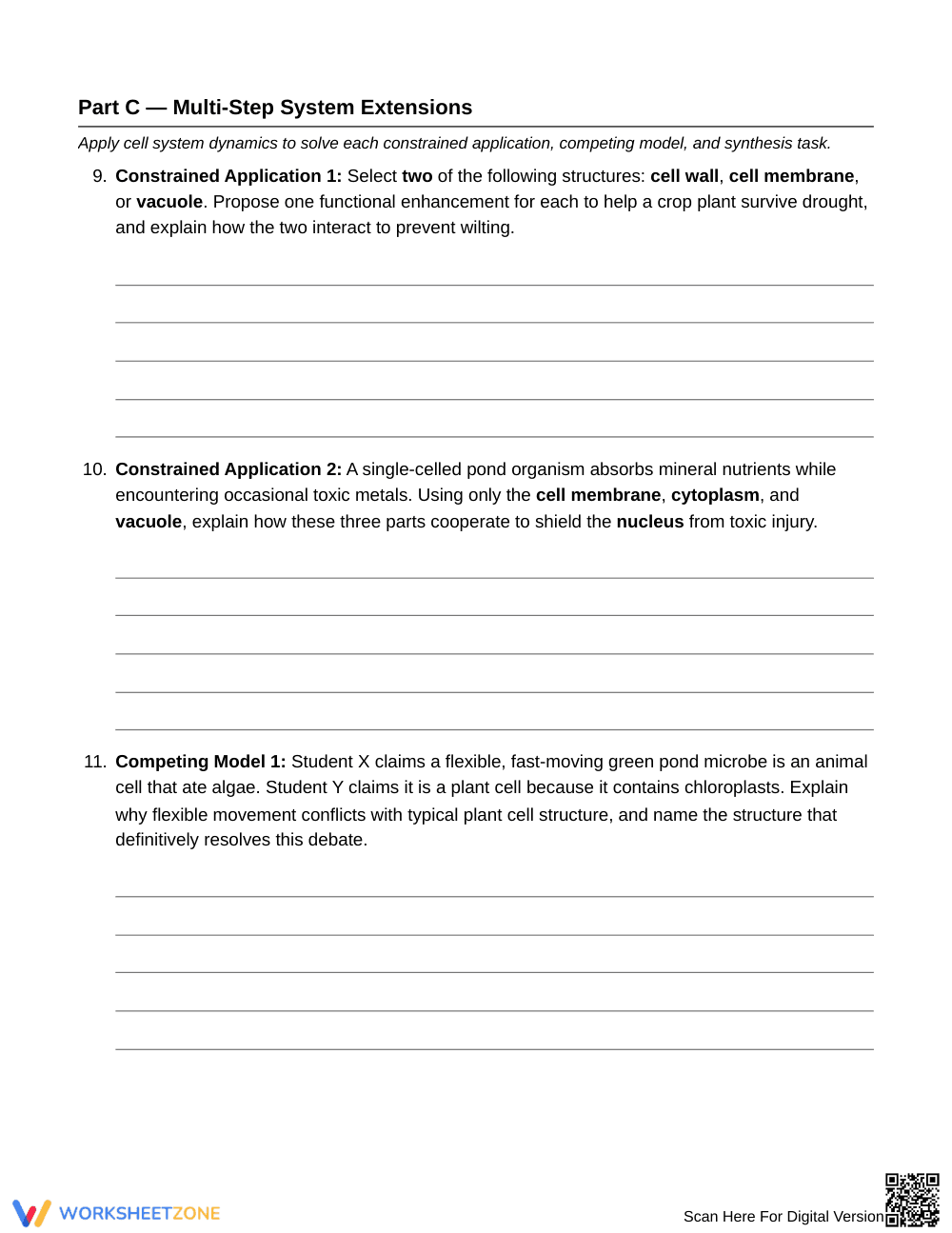 Complete Cell Part Cooperation Worksheet | Grade 6 Science - Page 4