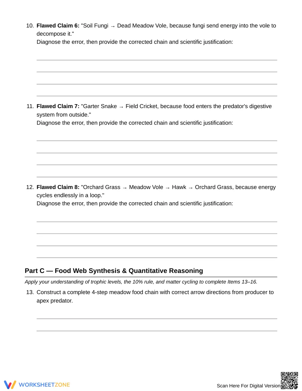Essential Food Chain Arrows Worksheet | Grade 6 Science - Page 4