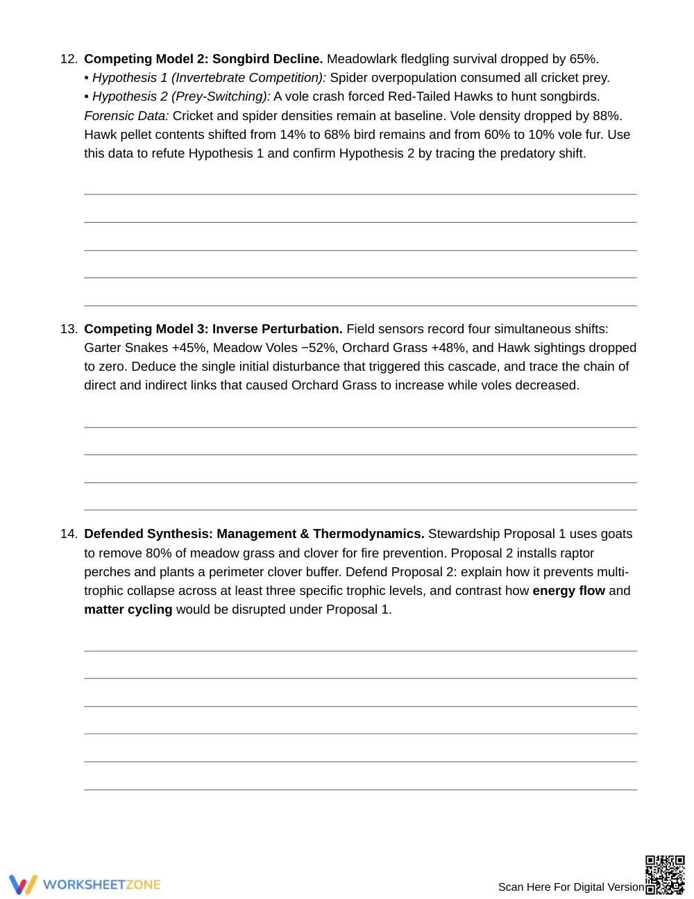 Printable Food Web Cascades Worksheet | Grade 6 Science - Page 6