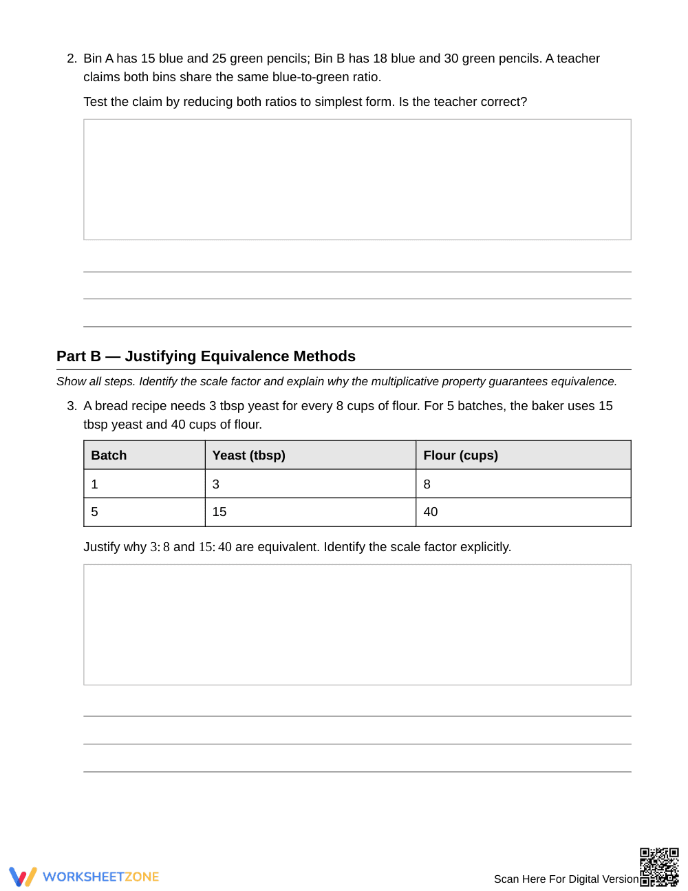 Essential Ratio Equivalence Worksheet | Grade 6 Math - Page 2
