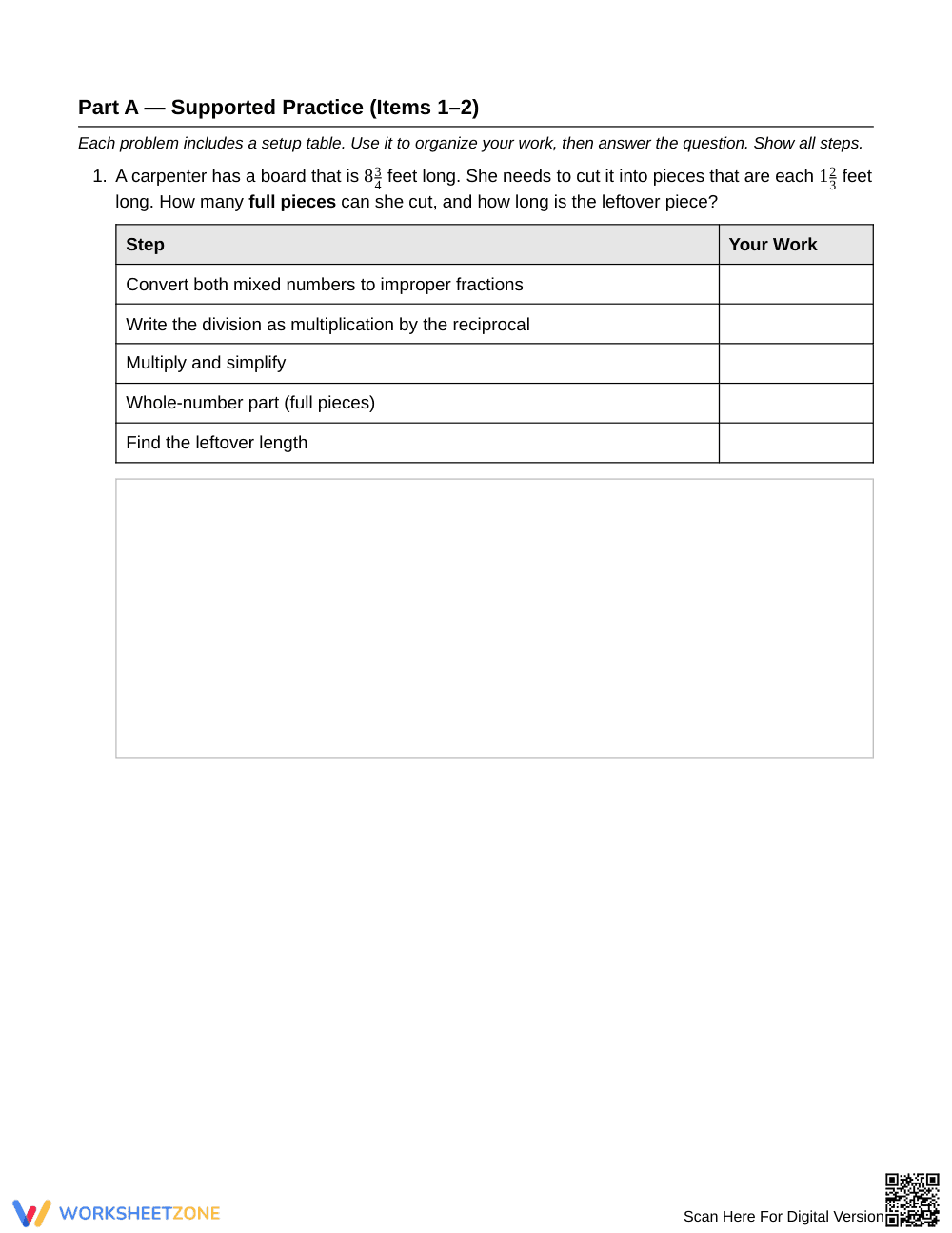 Essential Mixed Number Constraints Worksheet | Grade 6 Math - Page 2