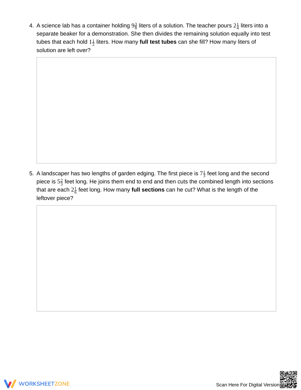 Essential Mixed Number Constraints Worksheet | Grade 6 Math - Page 4