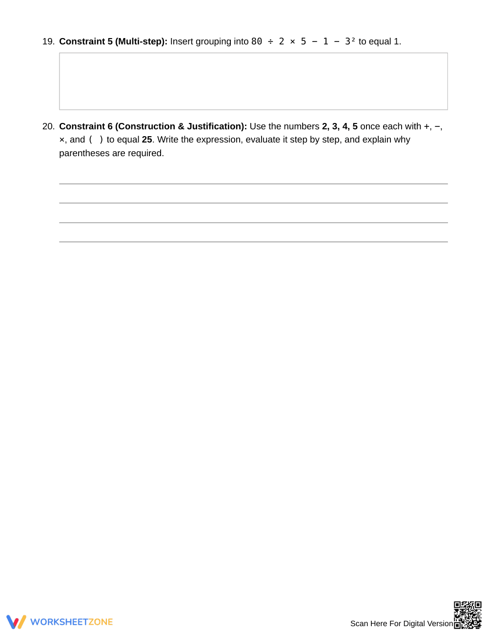 Printable Grouping Symbols Worksheet | Grade 6 Math - Page 5