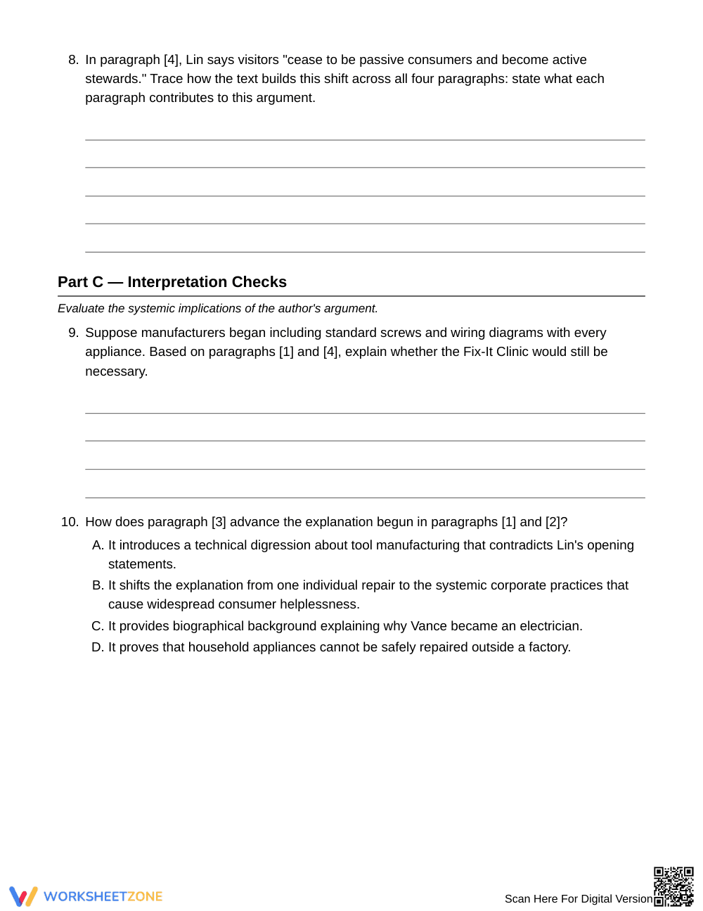 Essential Follow Explanations Worksheet | Grade 7 ELA - Page 5