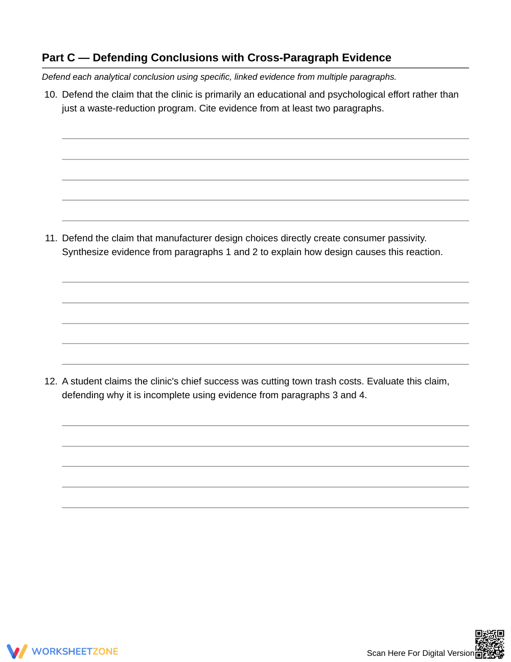 Essential Idea Development Worksheet | Grade 7 ELA - Page 5
