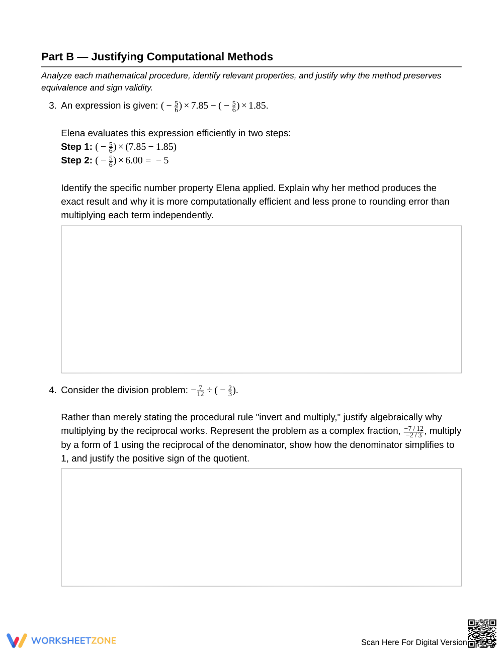 Complete Signed Number Operations Worksheet | Grade 7 Math - Page 3