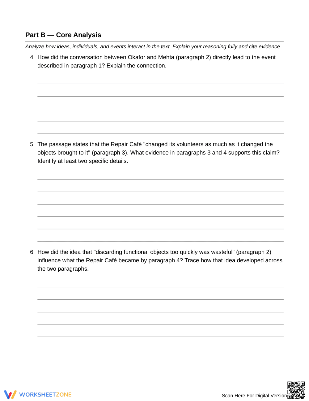 Essential Idea Development Worksheet | Grade 7 ELA - Page 3