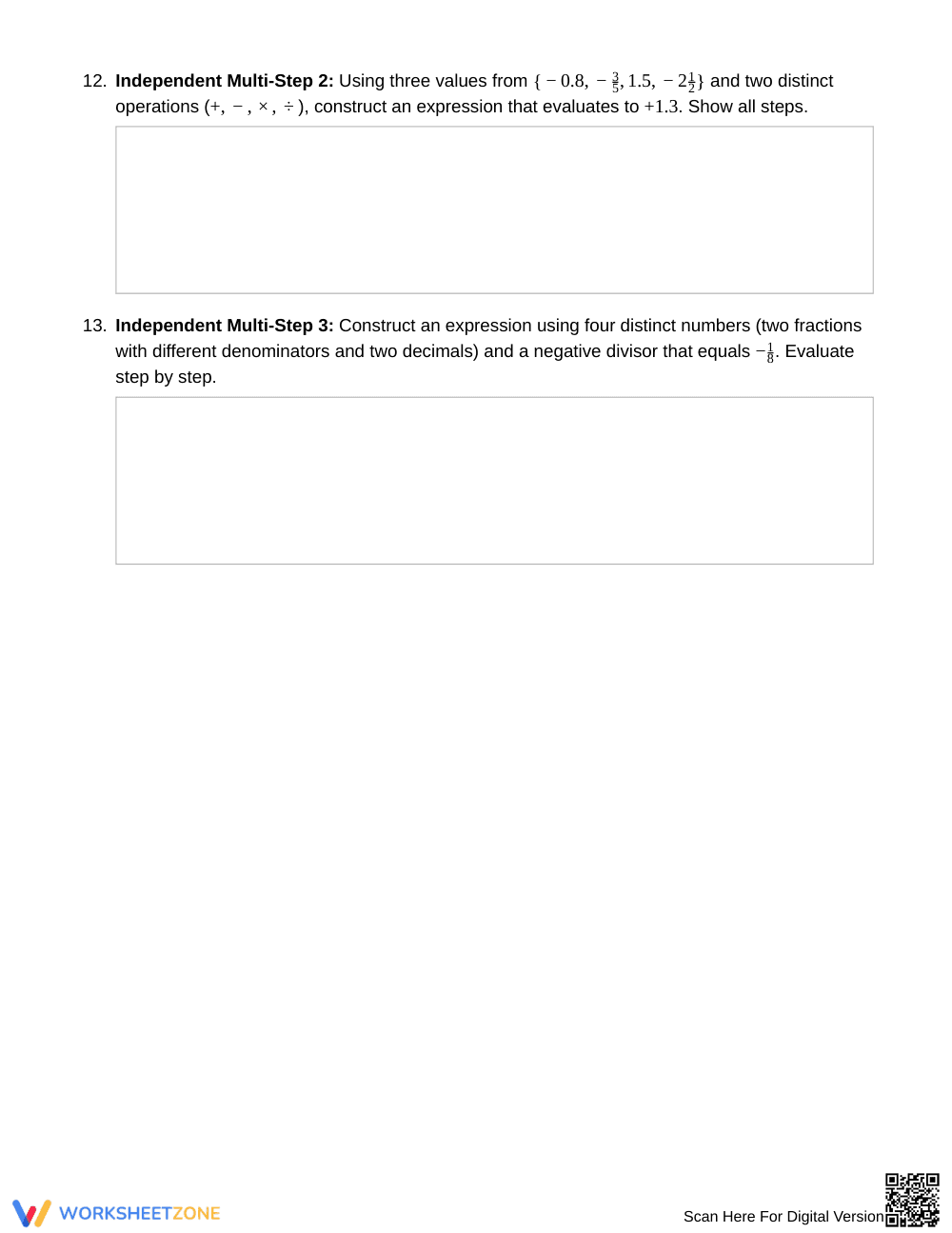 Complete Signed Expressions Worksheet | Grade 7 Math - Page 4