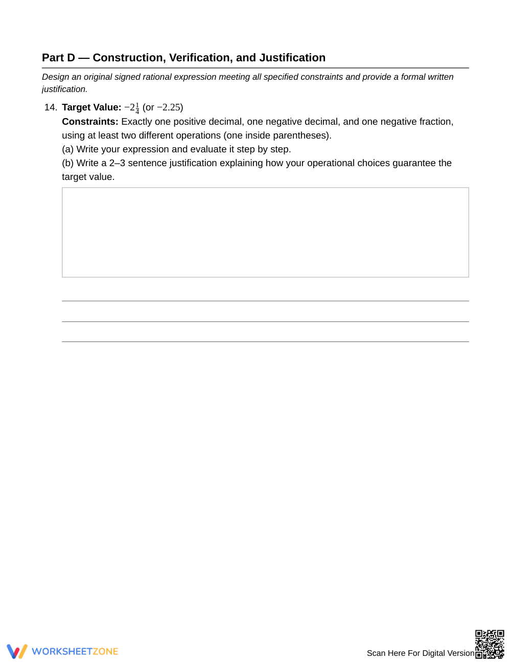 Complete Signed Expressions Worksheet | Grade 7 Math - Page 5