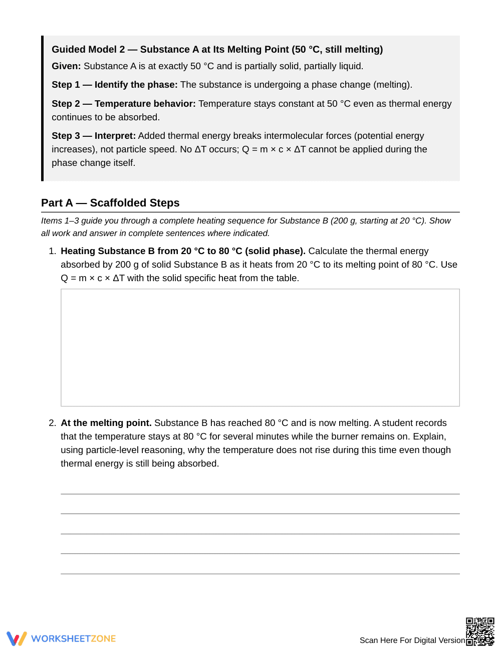 Printable Energy During Melting Worksheet | Grade 7 Science - Page 2