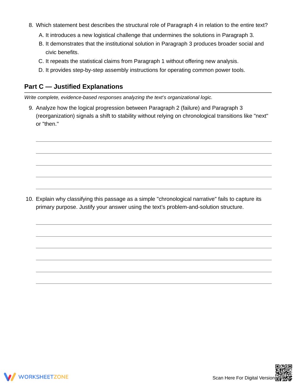 Complete Text Structure Analysis Worksheet | Grade 7 ELA - Page 5