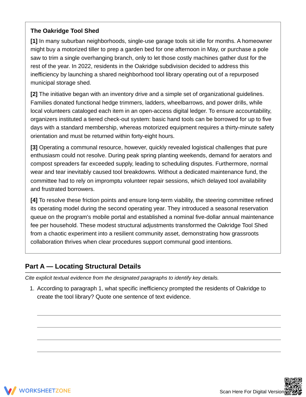 Printable Paragraph Placement Worksheet | Grade 7 ELA - Page 2