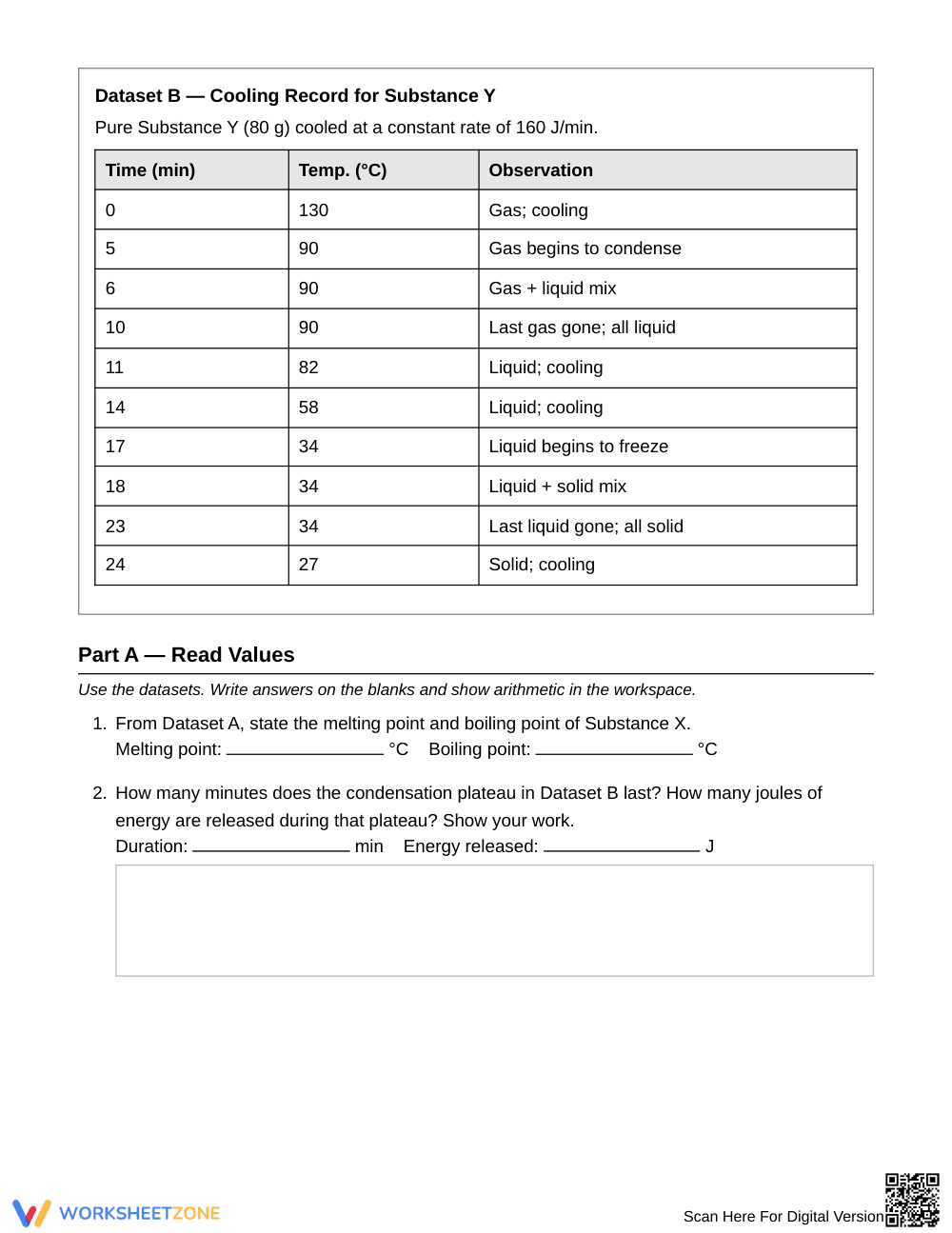 Complete Heating-Curve Plateau Worksheet | Grade 7 Science - Page 2