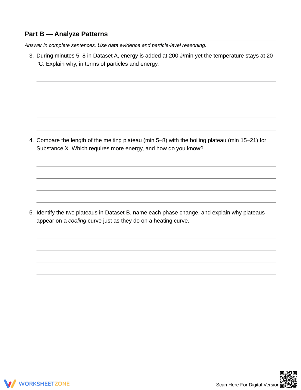 Complete Heating-Curve Plateau Worksheet | Grade 7 Science - Page 3