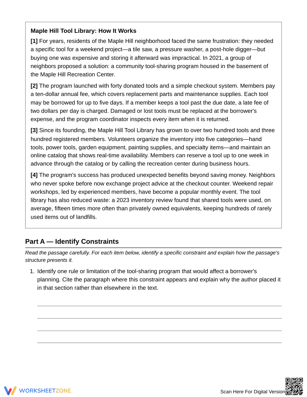 Essential Text Reorganization Worksheet | Grade 7 ELA - Page 2
