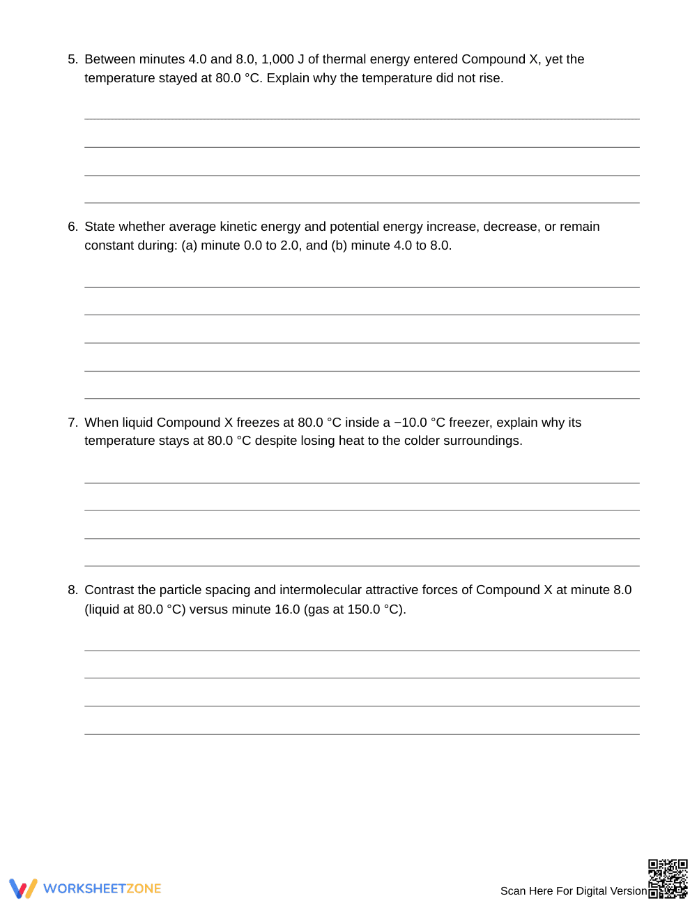 Essential Thermal Phase Changes Worksheet | Grade 7 Science - Page 3