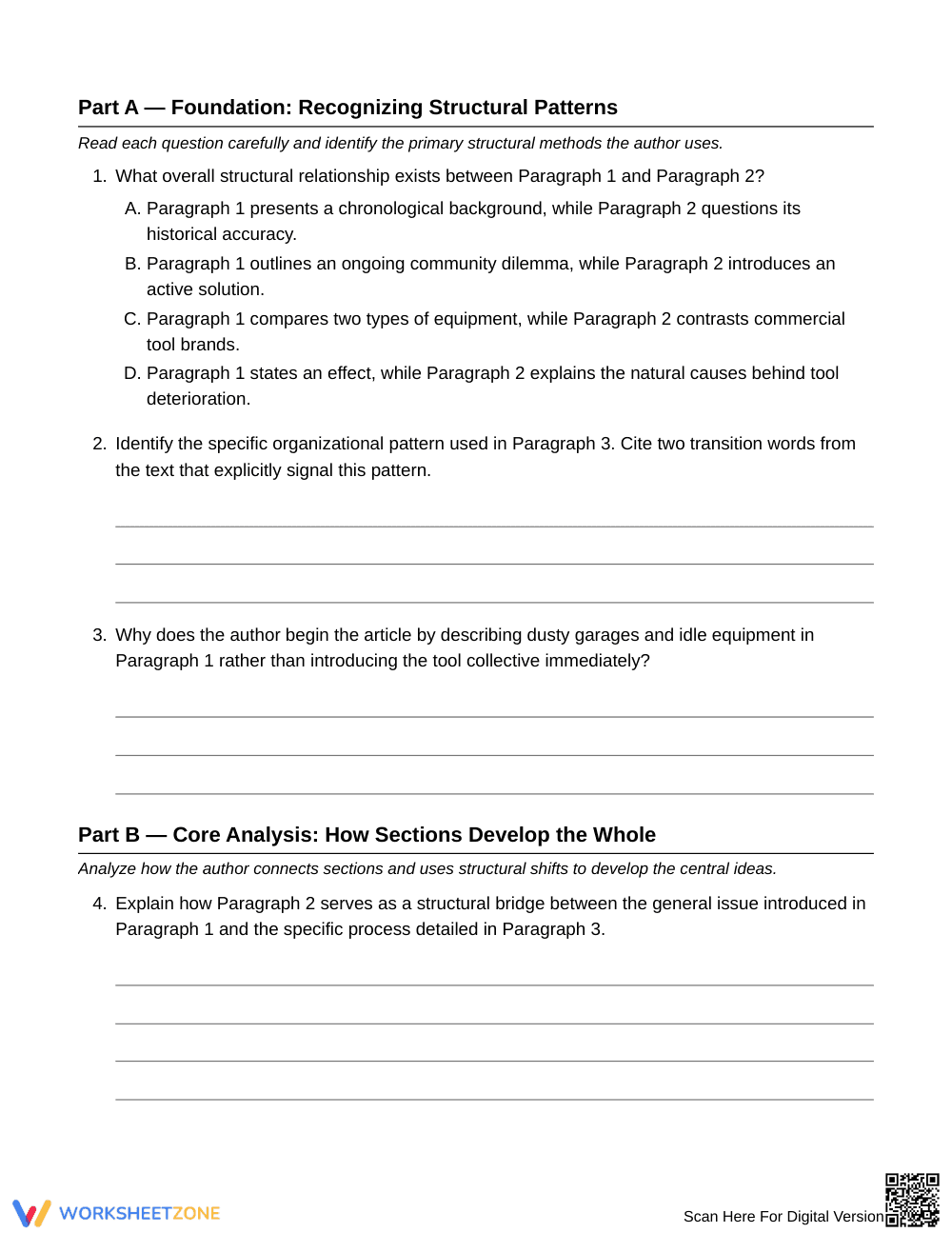 Complete Nonfiction Text Structure Worksheet | Grade 7 ELA - Page 3