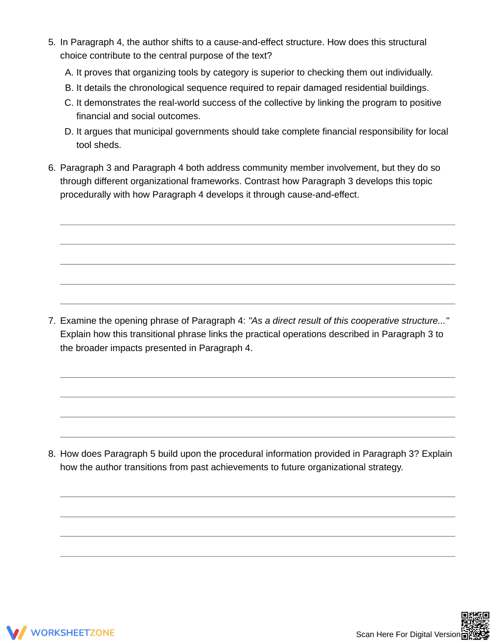 Complete Nonfiction Text Structure Worksheet | Grade 7 ELA - Page 4