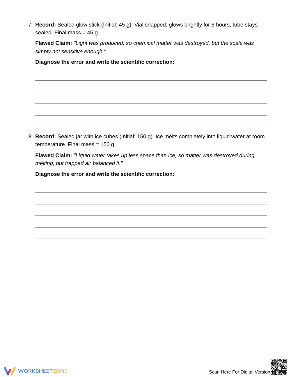 Complete Conservation of Mass Worksheet | Grade 7 Science - Page 5