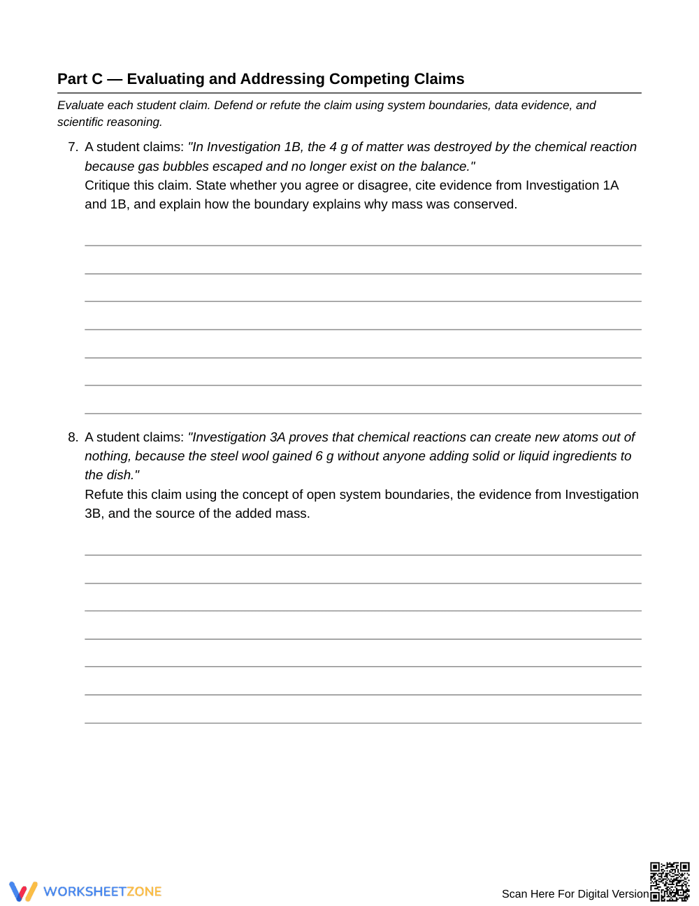 Essential Conservation of Mass Worksheet | Grade 7 Science - Page 5