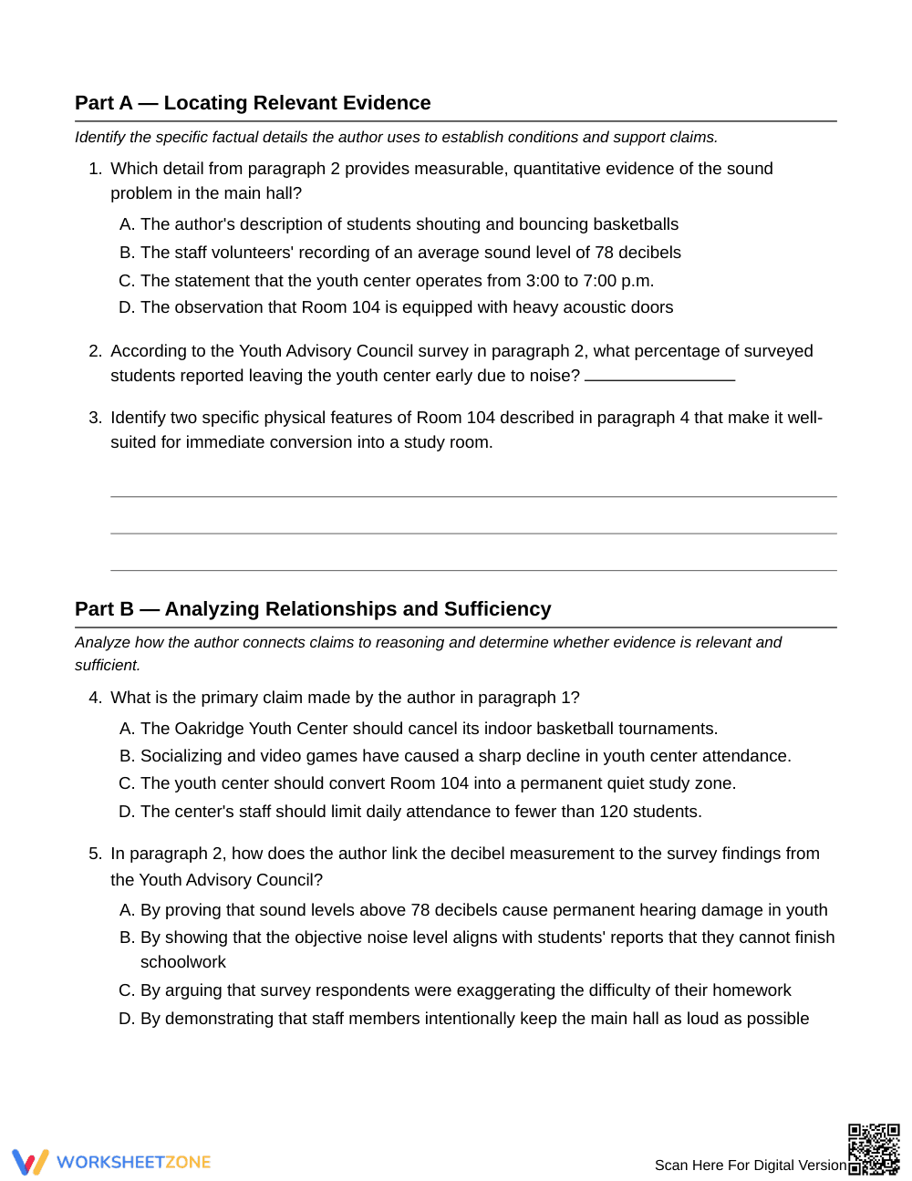 Essential Evidence Evaluation Worksheet | Grade 7 ELA - Page 3