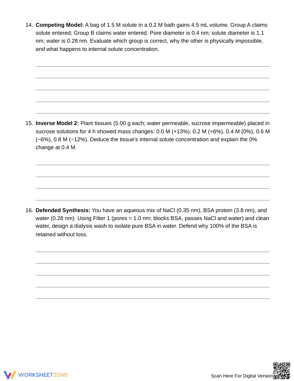 Complete Selective Permeability Worksheet | Grade 7 Science - Page 5